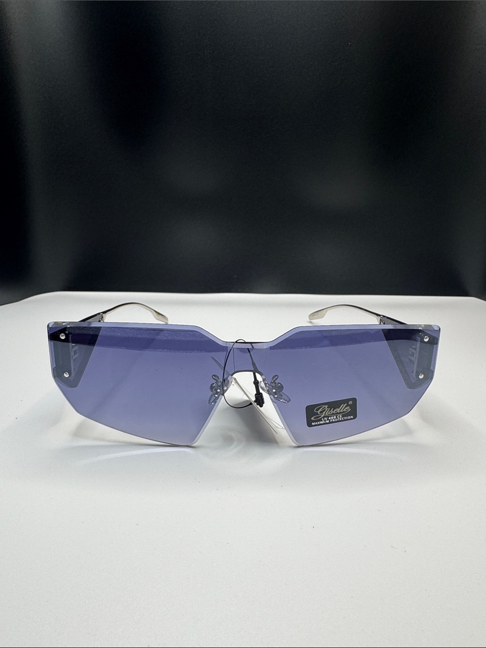 Purple Rimless Shield Sunglasses - Women Accessories